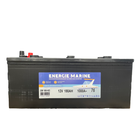 BATTERIE ENERGIE MARINE EM180 HD DEMARRAGE 12V 180AH 1000A