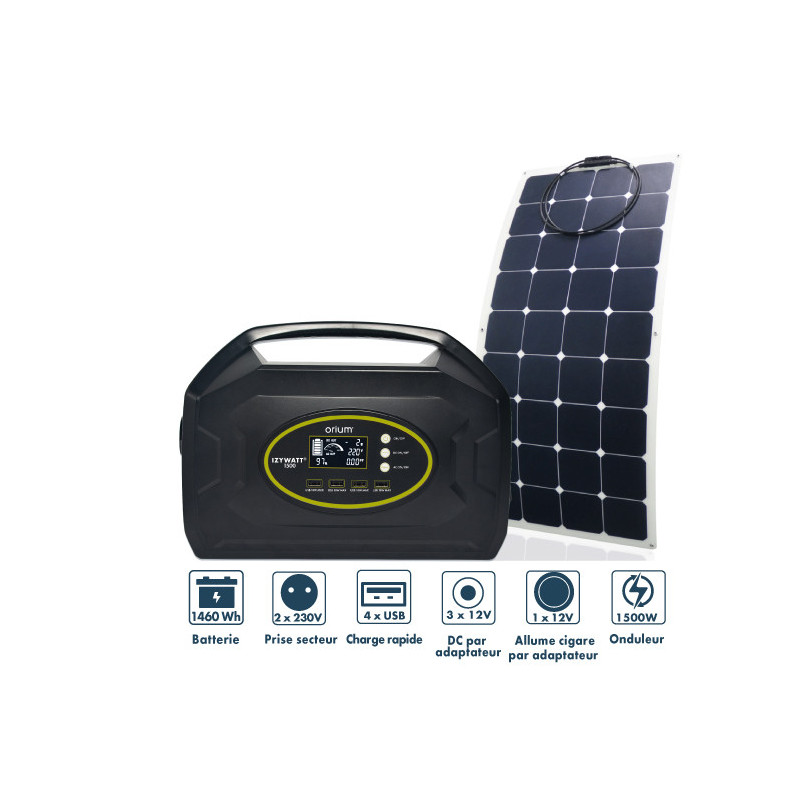 Station énergie portative Izywatt 250 et panneau solaire pliant 20w -  Provence Outillage