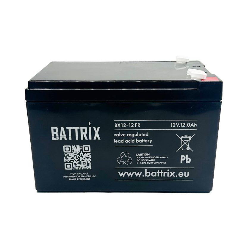 BATTERIE ETANCHE BATTRIX 12V 12AH - FLAMME RETARDANTE