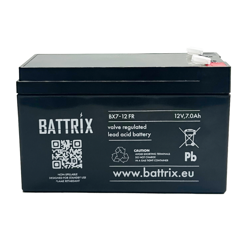 BATTERIE ETANCHE BATTRIX 12V 7AH - FLAMME RETARDANTE