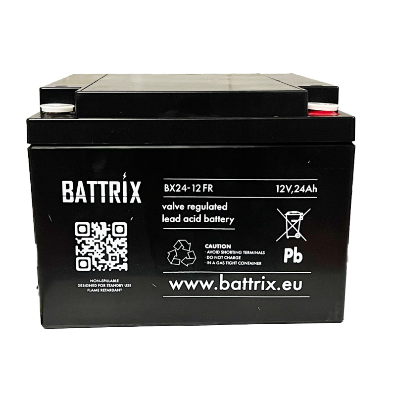 BATTERIE ETANCHE BATTRIX 12V 24AH - FLAMME RETARDANTE