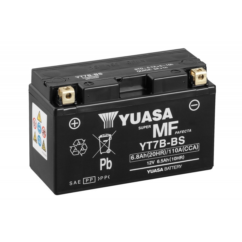 Batterie 12v 6 ah ytx7a-bs yuasa mf sans entretien livree avec