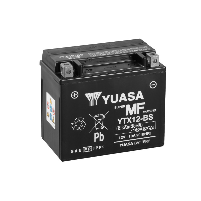 Batterie moto Yuasa YT12B-4 / YT12B-BS Etanche 12V / 10Ah